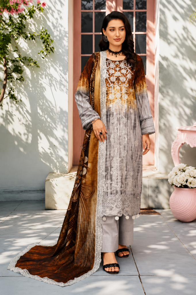 Gull-E-Rukh Ice Dye A-05 Embroidered 3 Piece Suit